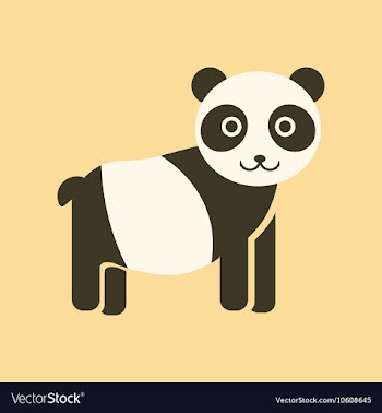 Flat icon stylish background Panda bear vector image