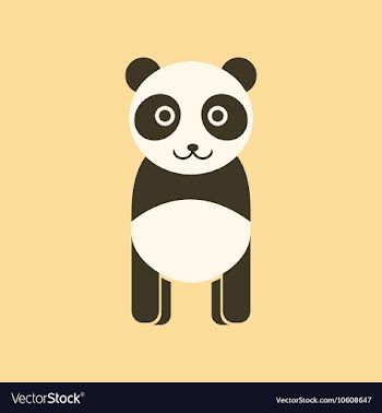Flat icon stylish background Panda bear vector image