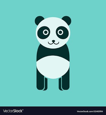Flat icon stylish background Panda bear vector image
