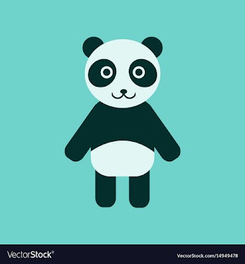 Flat icon stylish background panda bear vector image