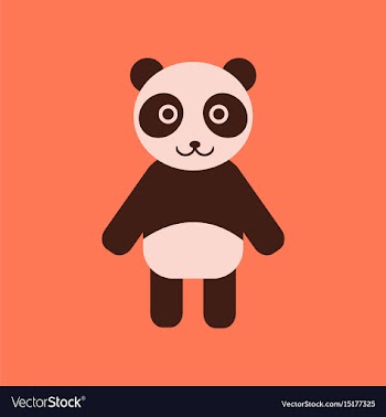 Flat icon stylish background panda bear vector image