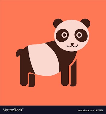 Flat icon stylish background panda bear vector image