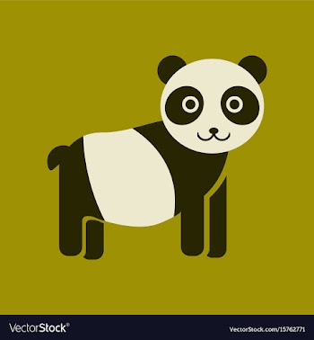 Flat icon stylish background panda bear vector image
