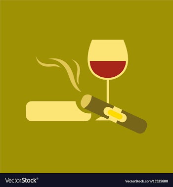 Flat icon stylish background poker cigar glass of vector image