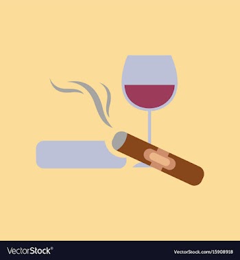 Flat icon stylish background poker cigar glass of vector image