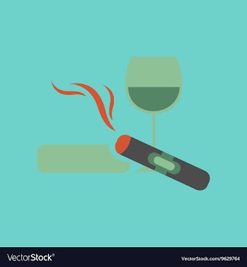 Flat icon stylish background poker cigar glass of vector image
