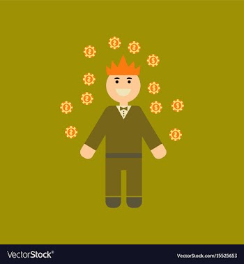 Flat icon stylish background poker man player vector image