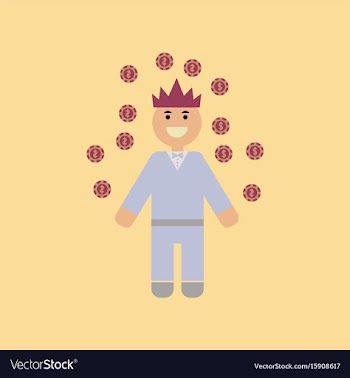 Flat icon stylish background poker man player vector image