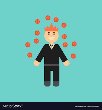 Flat icon stylish background poker man player vector image