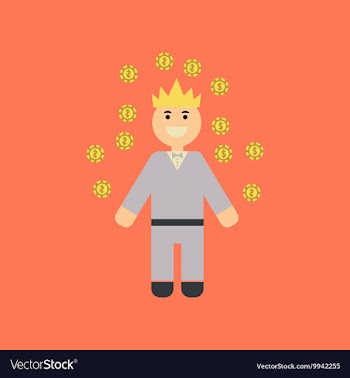 Flat icon stylish background poker man player vector image