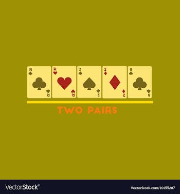 Flat icon stylish background poker two pairs vector image