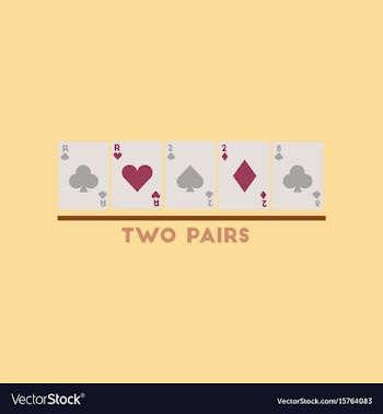 Flat icon stylish background poker two pairs vector image