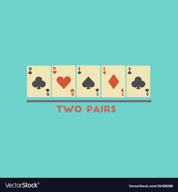 Flat icon stylish background poker two pairs vector image
