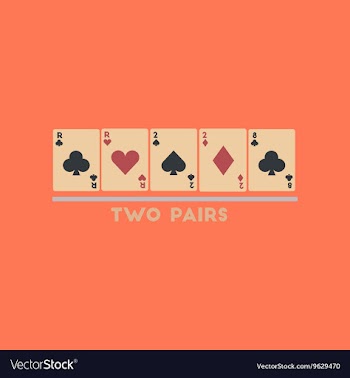 Flat icon stylish background poker two pairs vector image