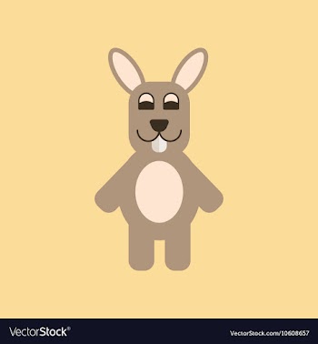 Flat icon stylish background rabbit Bunny vector image