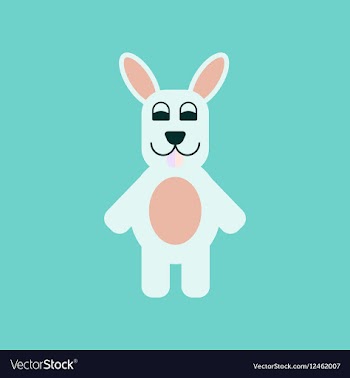 Flat icon stylish background rabbit Bunny vector image