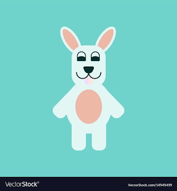Flat icon stylish background rabbit bunny vector image