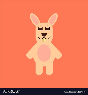 Flat icon stylish background rabbit bunny vector image