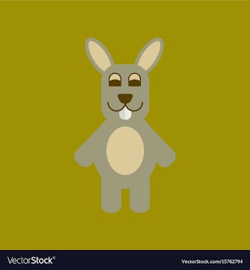 Flat icon stylish background rabbit bunny vector image