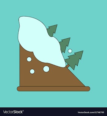 Flat icon stylish background snow avalanche spruce vector image