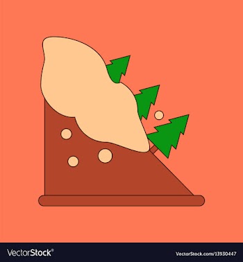 Flat icon stylish background snow avalanche spruce vector image