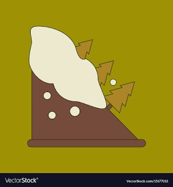 Flat icon stylish background snow avalanche spruce vector image
