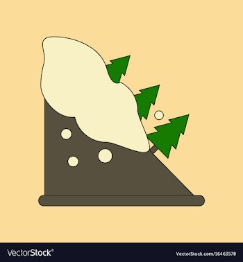Flat icon stylish background snow avalanche spruce vector image
