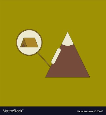 Flat icon stylish background tent tourists snow vector image