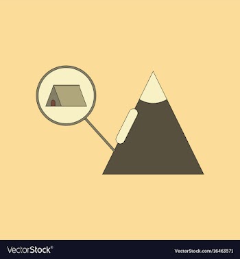 Flat icon stylish background tent tourists snow vector image
