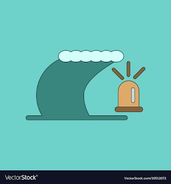 Flat icon stylish background tornado alarm lamp vector image