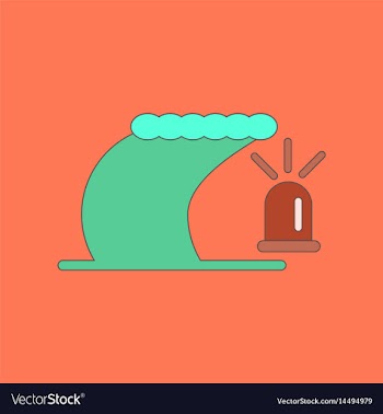 Flat icon stylish background tornado alarm lamp vector image