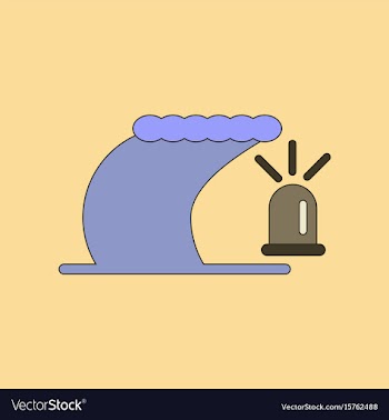 Flat icon stylish background tornado alarm lamp vector image