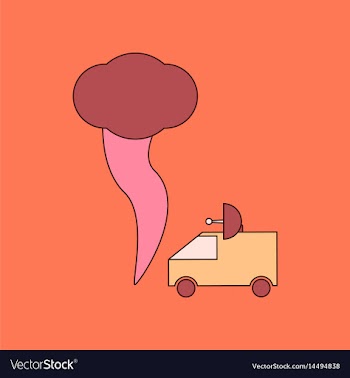 Flat icon stylish background tornado car vector image