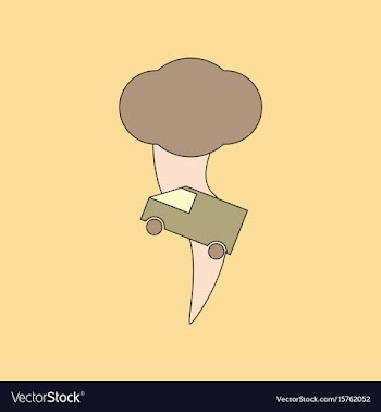 Flat icon stylish background tornado car vector image