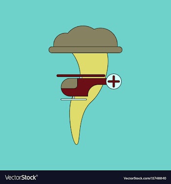 Flat icon stylish background tornado helicopter vector image