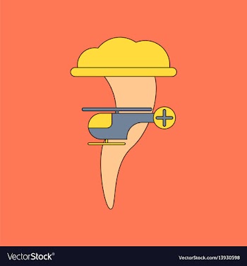 Flat icon stylish background tornado helicopter vector image