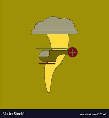 Flat icon stylish background tornado helicopter vector image