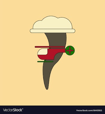 Flat icon stylish background tornado helicopter vector image