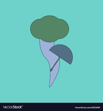 Flat icon stylish background tornado umbrella vector image