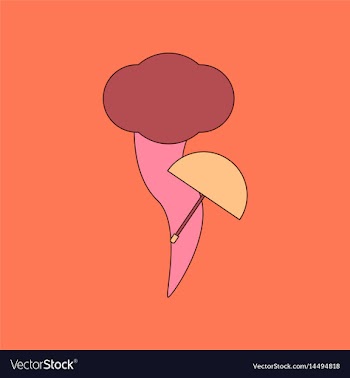 Flat icon stylish background tornado umbrella vector image