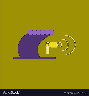 Flat icon stylish background tsunami loudspeaker vector image