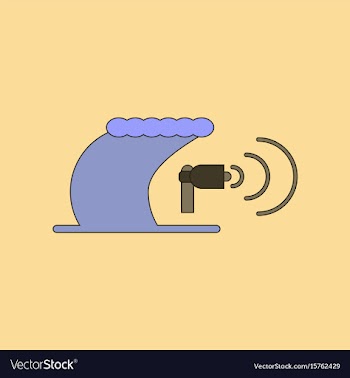 Flat icon stylish background tsunami loudspeaker vector image
