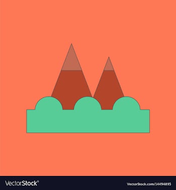 Flat icon stylish background tsunami mountains vector image