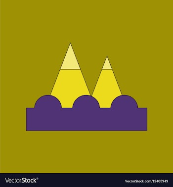 Flat icon stylish background tsunami mountains vector image
