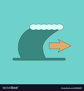 Flat icon stylish background tsunami movement vector image