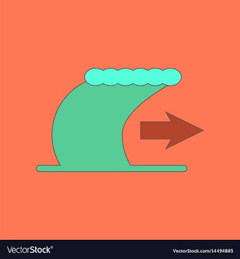 Flat icon stylish background tsunami movement vector image