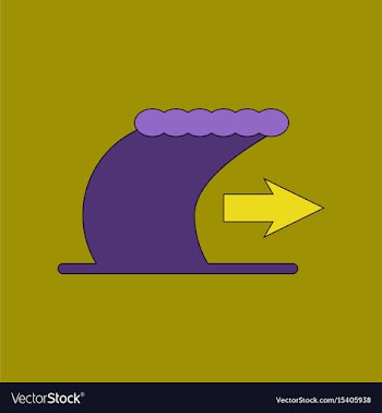 Flat icon stylish background tsunami movement vector image
