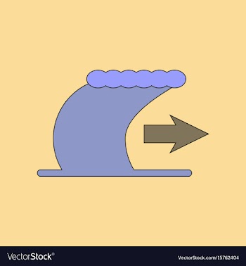 Flat icon stylish background tsunami movement vector image
