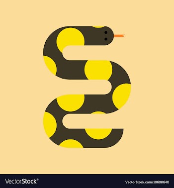 Flat icon stylish background wildlife snake vector image