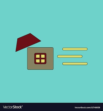 Flat icon stylish background wind destroys house vector image